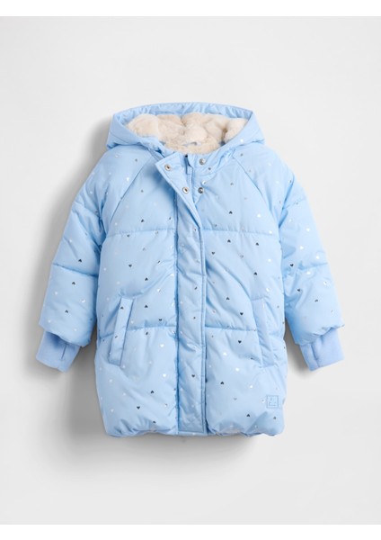 Kız Bebek Mavi Heavyweight Puffer Mont