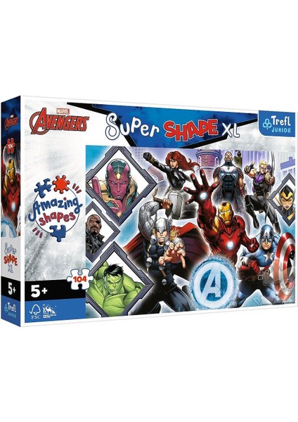 PUZZLE-50018 The Avengers 104 Parça Çocuk Puzzle Kız Erkek Çocuk Oyuncak Eğitici Oyuncaklar