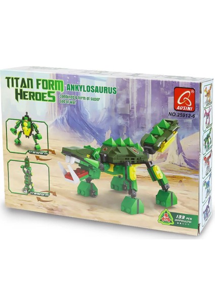 Ausini Titan Form Heroes-6 Ankylosaurus 133 Parça Kız Erkek Çocuk Oyuncak Eğitici Oyuncaklar fiyatları