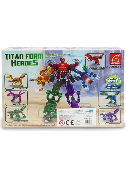 Ausini Titan Form Heroes-6 Ankylosaurus 133 Parça Kız Erkek Çocuk Oyuncak Eğitici Oyuncaklar fırsatları