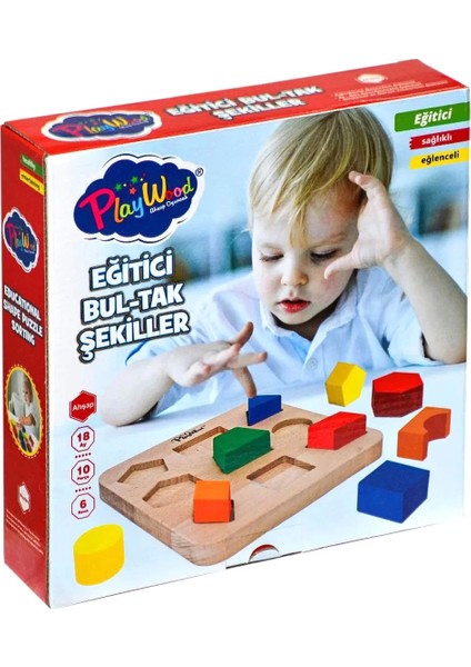 Playwood Ahşap Eğitici Bultak Şekiller Kız Erkek Çocuk Oyuncak Eğitici Oyuncaklar