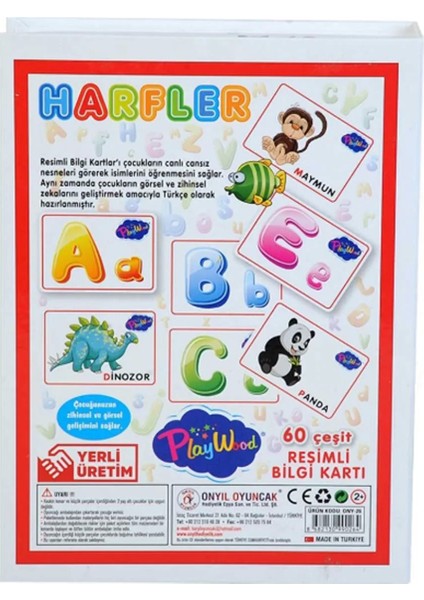 Playwood Eğitici Resimli Bilgi Kartı Harfler Kız Erkek Çocuk Oyuncak Eğitici Oyuncaklar fırsatları