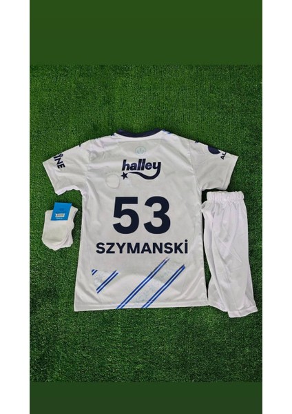 Fenerbãhçe- Forması Szymanski 2024/2025 Yeni Sezon Deplasman Beyaz Çocuk Forması