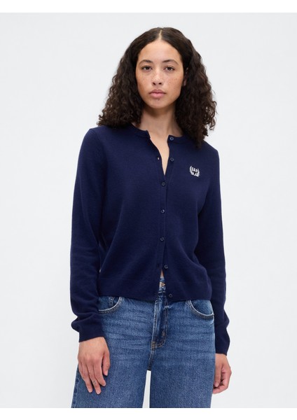 Kadın Lacivert Cashsoft Logo Hırka