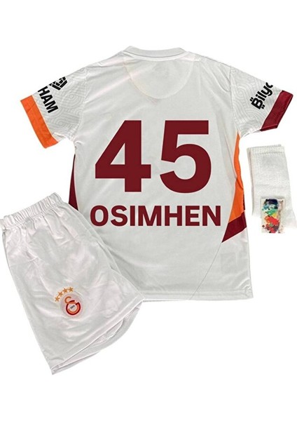 2024/2025 Sezon Victor OSIMHEN45 Beyaz Deplasman Yeni Sezon Çocuk Futbol Forması Maske Hediyeliii