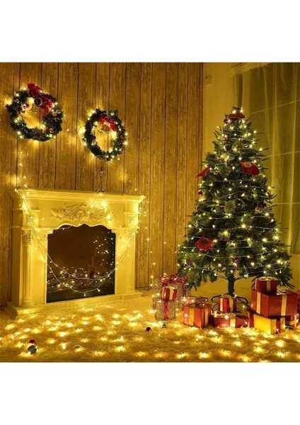 Yılbaşı Işığı 5 Metre Pilli Şeffaf Kablolu 50 Ledli Dekoratif Yeni Yıl Süsleme New Year