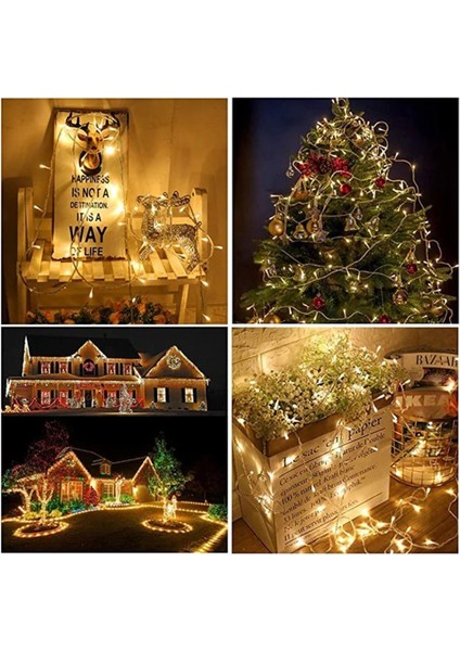 Yılbaşı Işığı 5 Metre Pilli Şeffaf Kablolu 50 Ledli Dekoratif Yeni Yıl Süsleme New Year fırsatları