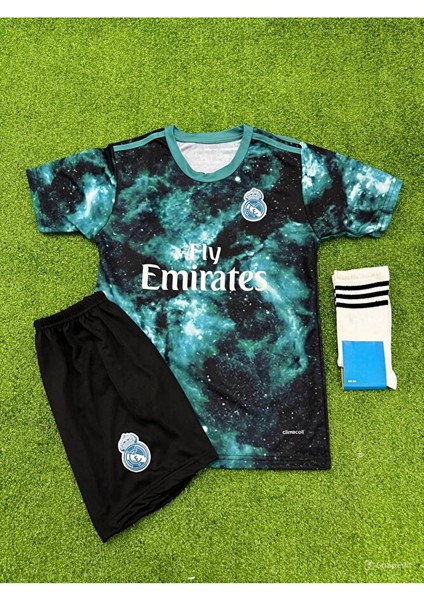Galaxy Desenli Cr7 Ronaldo Özel Tasarım Çocuk Forması (Forma Şort Çorap) modelleri