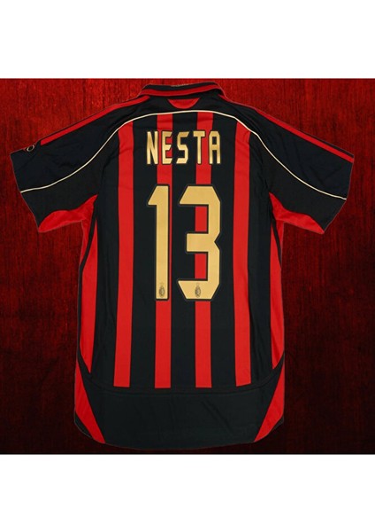 Retro Alessandro Nesta Kırmızı/siyah Yetişkin Forması