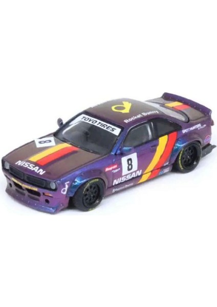 Inno 1/64 Nissan Silvia S14 Boss Rocket Bunny Purple Kız Erkek Çocuk Oyuncak Eğitici Oyuncaklar
