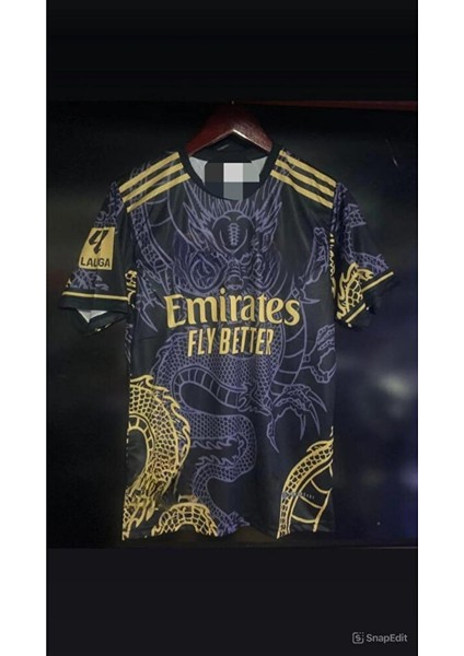 Reaalmadrid Dragon Desenli 2023/24 Sezon Futbol Taraftar Forması Siyah Özel Üretim