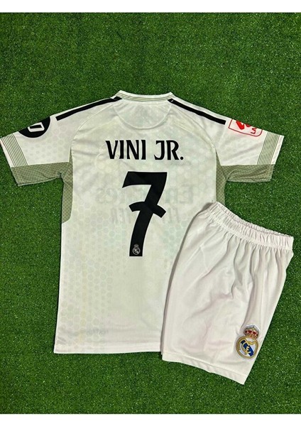 Real/./madrid 2025/26 Yeni Sezon #7 Vini Jr. Iç Saha Çocuk Forması 2'li Set