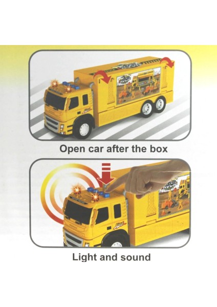 Sürtmeli Sesli ve Işıklı Iş Makinesi Taşıyıcı Sarı Tır Kız Erkek Çocuk Oyuncak Eğitici Oyuncaklar modelleri