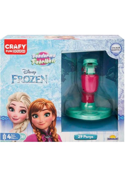 Frozen Dondurma Fabrikası Oyun Hamuru Seti 200 gr 29 Parça Kız Erkek Çocuk Oyuncak Eğitici Oyuncakla
