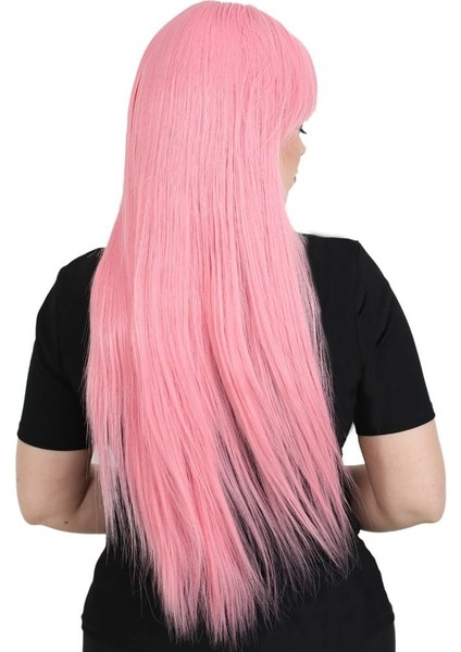 Uzun Kahküllü Fiber Sentetik Peruk / Şeker Pembesi fiyatları