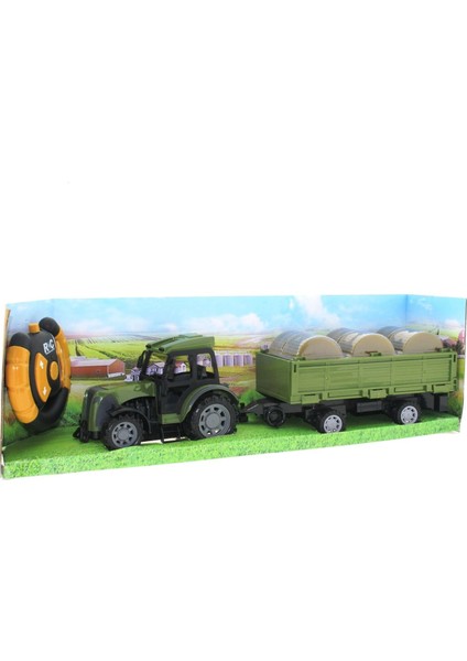 Uzaktan Kumandalı Saman Balyası Taşıyan Romörklü Traktör Kız Erkek Çocuk Oyuncak Eğitici Oyuncaklar