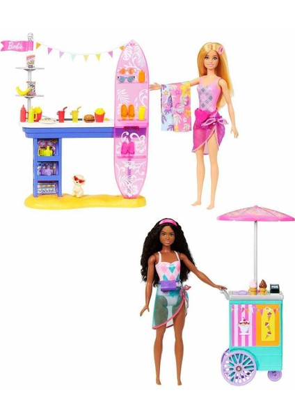 HNK99 Barbie Brooklyn ve Malibu'nun Sahildeki Yiyecek Standı Kız Erkek Çocuk Oyuncak Eğitici Oyuncak fiyatları