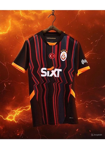 2024/25 G.s.k Gs/galætasaræy Kerem/aktürkoğlu-7 Alternatif Siyah Jersey 24/25 Forma Spor T-Shirt