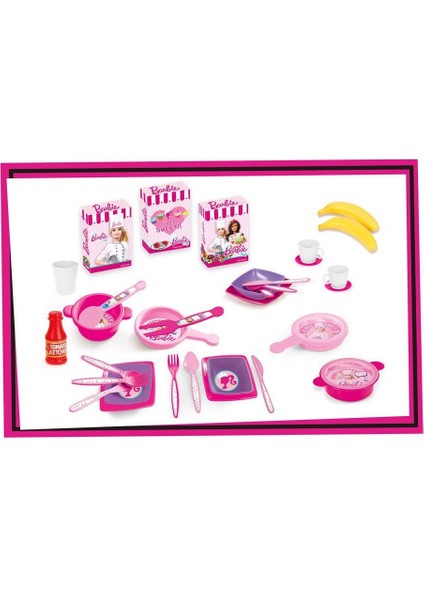 1614 Dolu Barbie Mutfak Seti 3'lü Kız Erkek Çocuk Oyuncak Eğitici Oyuncaklar modelleri