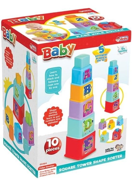 Kare Kule Bultak Bebek Aktivide Oyun Seti Kız Erkek Çocuk Oyuncak Eğitici Oyuncaklar fırsatları
