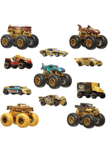 JDW07 Hot Wheels Monster Trucks Bigfoot Trophy Şampiyonları Araba ve Kamyon Çokl Kız Erkek Çocuk Oyu fırsatları