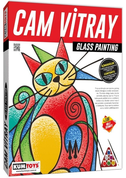 5001 Kumtoys Cam Vitray - Glass Painting - 1ADET Stokta Olan Gönderilir Kız Erkek Çocuk Oyuncak Eğit