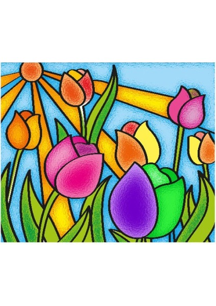 5001 Kumtoys Cam Vitray - Glass Painting - 1ADET Stokta Olan Gönderilir Kız Erkek Çocuk Oyuncak Eğit indirimleri