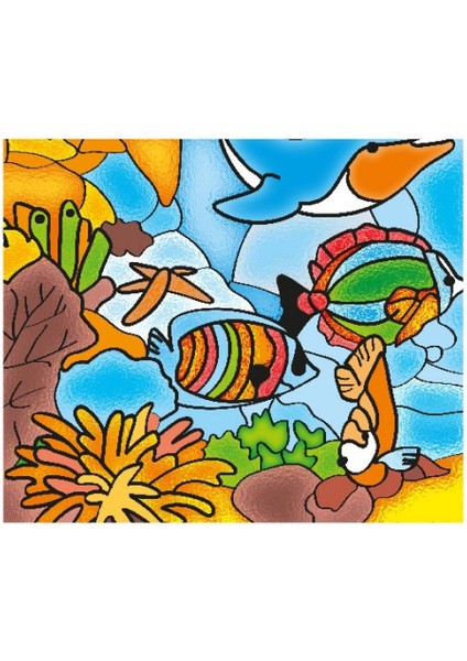 5001 Kumtoys Cam Vitray - Glass Painting - 1ADET Stokta Olan Gönderilir Kız Erkek Çocuk Oyuncak Eğit