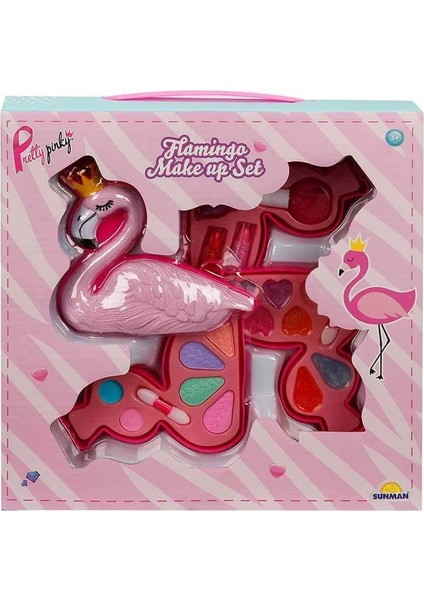 2599 Flamingo Şekilli 3 Katlı Makyaj Güzellik Seti Kız Erkek Çocuk Oyuncak Eğitici Oyuncaklar