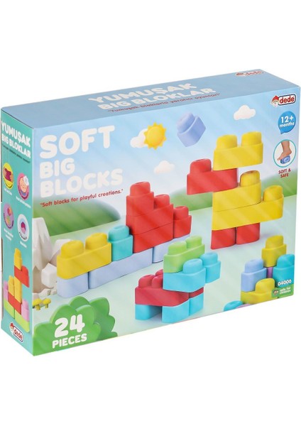 04006 Yumuşak Big Bloklar 24 Parça -Dede Kız Erkek Çocuk Oyuncak Eğitici Oyuncaklar