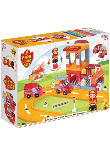 03323 Dede, Itfaiye Yol Seti Kız Erkek Çocuk Oyuncak Eğitici Oyuncaklar
