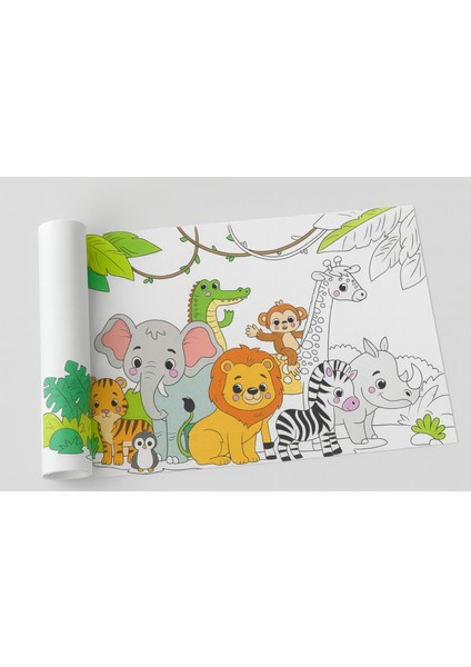 Safari Hayvanları Boyama Rulosu – 30×400 cm | Eğitici, Eğlenceli ve Renkli Macera modelleri