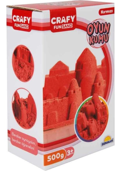Crafy Kırmızı Kinetik Kum 500 G Kız Erkek Çocuk Oyuncak Eğitici Oyuncaklar