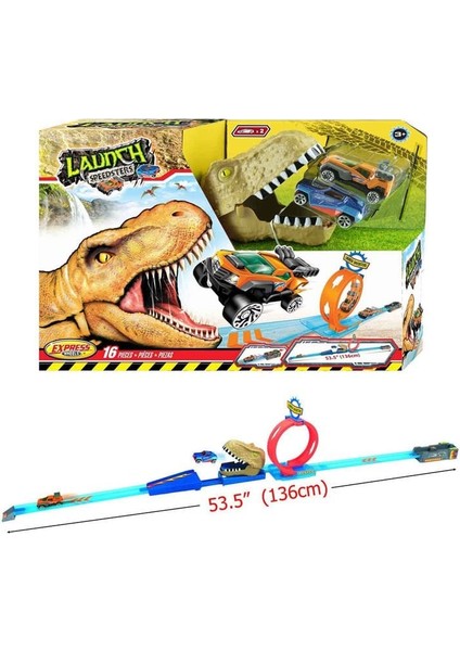 Express Wheels 16 Parça T-Rex Araç ve Yol Oyun Seti Kız Erkek Çocuk Oyuncak Eğitici Oyuncaklar fiyatları
