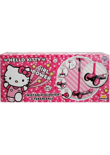Hello Kitty 3 Tekerlekli Twistable Scooter Kız Erkek Çocuk Oyuncak Eğitici Oyuncaklar fırsatları