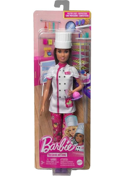 HKT67 Barbie Kariyer Bebekleri Serisi - Pasta Şefi Kız Erkek Çocuk Oyuncak Eğitici Oyuncaklar