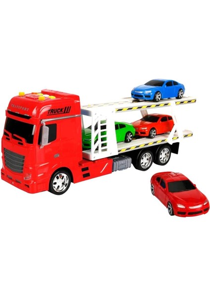 2326 1:24 Maxx Wheels Sesli ve Işıklı 2 Katlı Transporter Tır 44CM Kız Erkek Çocuk Oyuncak Eğitici O indirimleri