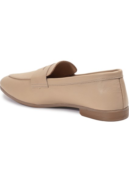 Bej Loafer Hakiki Deri Kadın Ayakkabı modelleri