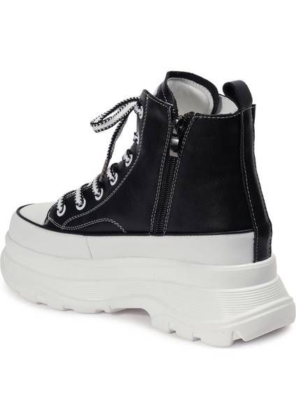 Siyah Sneakers Hakiki Deri Kadın Bot modelleri