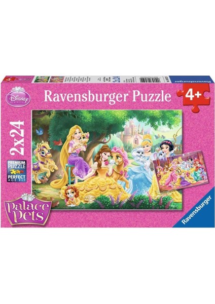 89529 Disney Palace Pets 2X24 Parça Ravensburger Puzzle Kız Erkek Çocuk Oyuncak Eğitici Oyuncaklar
