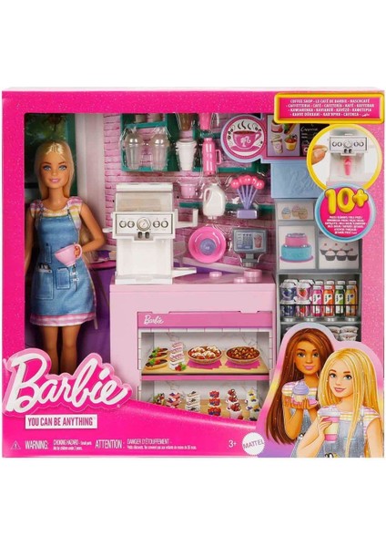 HXN94 Barbie Kahve Dükkanı Oyun Seti Kız Erkek Çocuk Oyuncak Eğitici Oyuncaklar