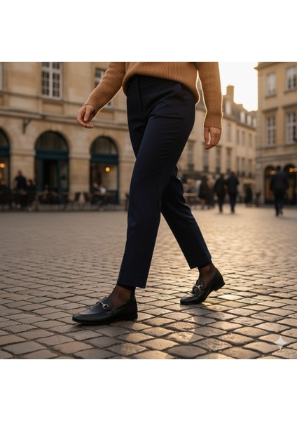 Siyah Loafer Hakiki Deri Kadın Ayakkabı fırsatları