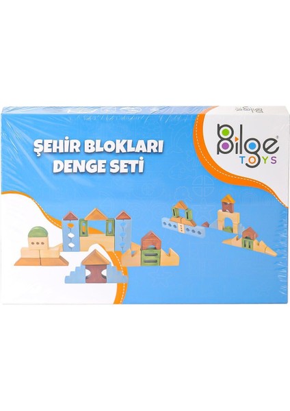 BLG-107A Ahşap Şehir Blok Seti Kız Erkek Çocuk Oyuncak Eğitici Oyuncaklar