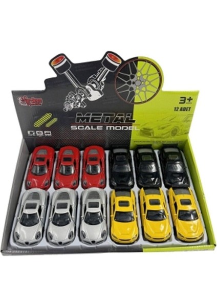 KM-36231C-1-2-3-4 Çek Bırak 1 36 Metal Araba Kız Erkek Çocuk Oyuncak Eğitici Oyuncaklar