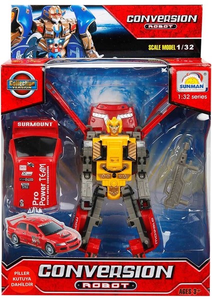 1:32 Sesli ve Işıklı Dönüşebilen Robot Kız Erkek Çocuk Oyuncak Eğitici Oyuncaklar