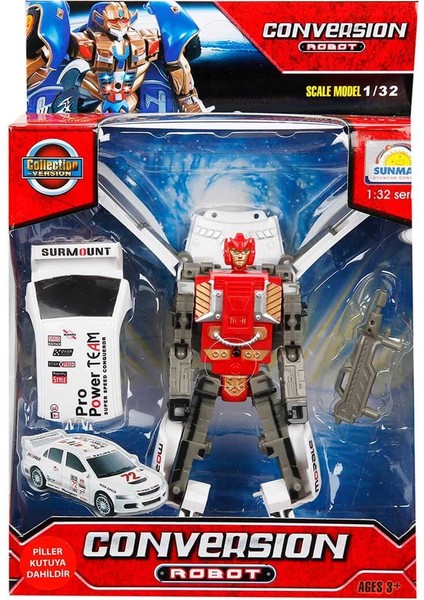 1:32 Sesli ve Işıklı Dönüşebilen Robot Kız Erkek Çocuk Oyuncak Eğitici Oyuncaklar