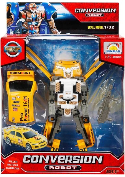 1:32 Sesli ve Işıklı Dönüşebilen Robot Kız Erkek Çocuk Oyuncak Eğitici Oyuncaklar