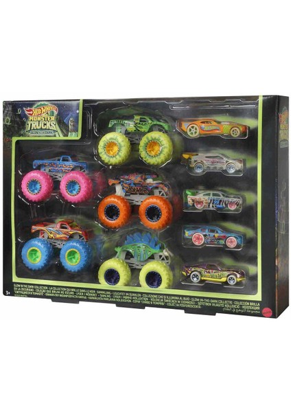 HCB57 Monster Trucks Karanlıkta Parlayan Araçlar, Hot Wheels Monster Trucks - Mattel Kız Erkek Çocuk