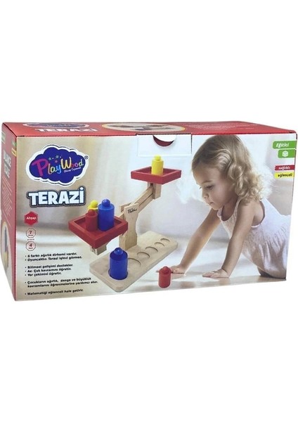Kutuda Oyuncak Ahşap Terazi Kız Erkek Çocuk Oyuncak Eğitici Oyuncaklar