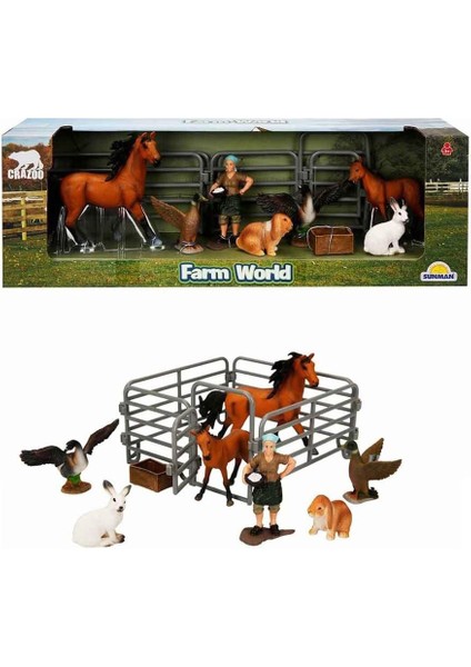 Wild Life Çitli Çiftlik Seti 1ADET Kız Erkek Çocuk Oyuncak Eğitici Oyuncaklar modelleri
